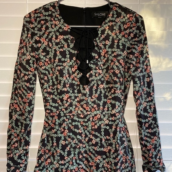 SALONI Nurul Floral Print Lace-Up Mini Dress - Picture 8 of 12